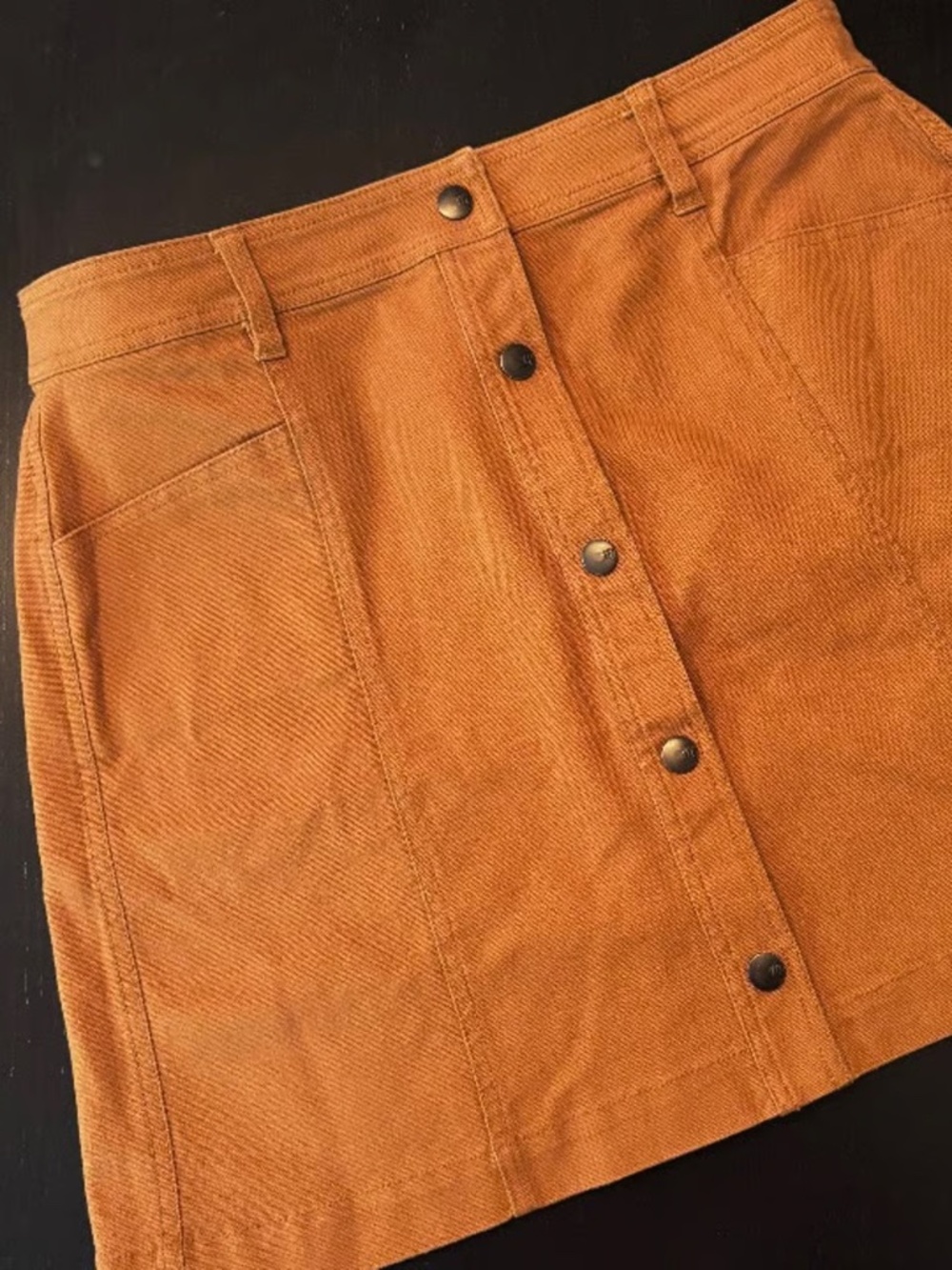 Madewell Button Up Mini Skirt Burnt Orange